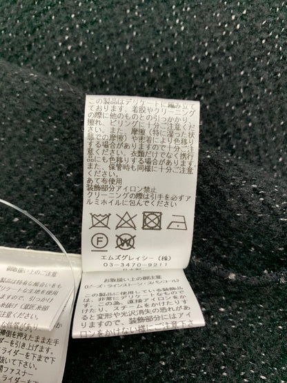 エムズグレイシー ジャケットライク 318515 40 ブラック ニット リボン 花 パール カメリアジップ ITOZBCSWDVEO