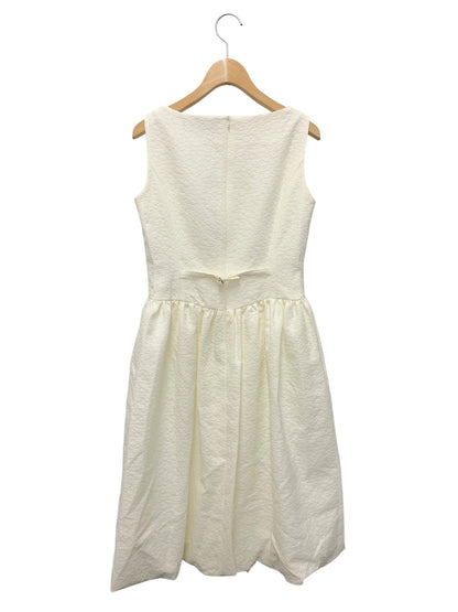 エムズグレイシー 411103 ワンピース 36 ホワイト ジャガード バルーンドレス リボンブローチ ITLCT11VLDI8