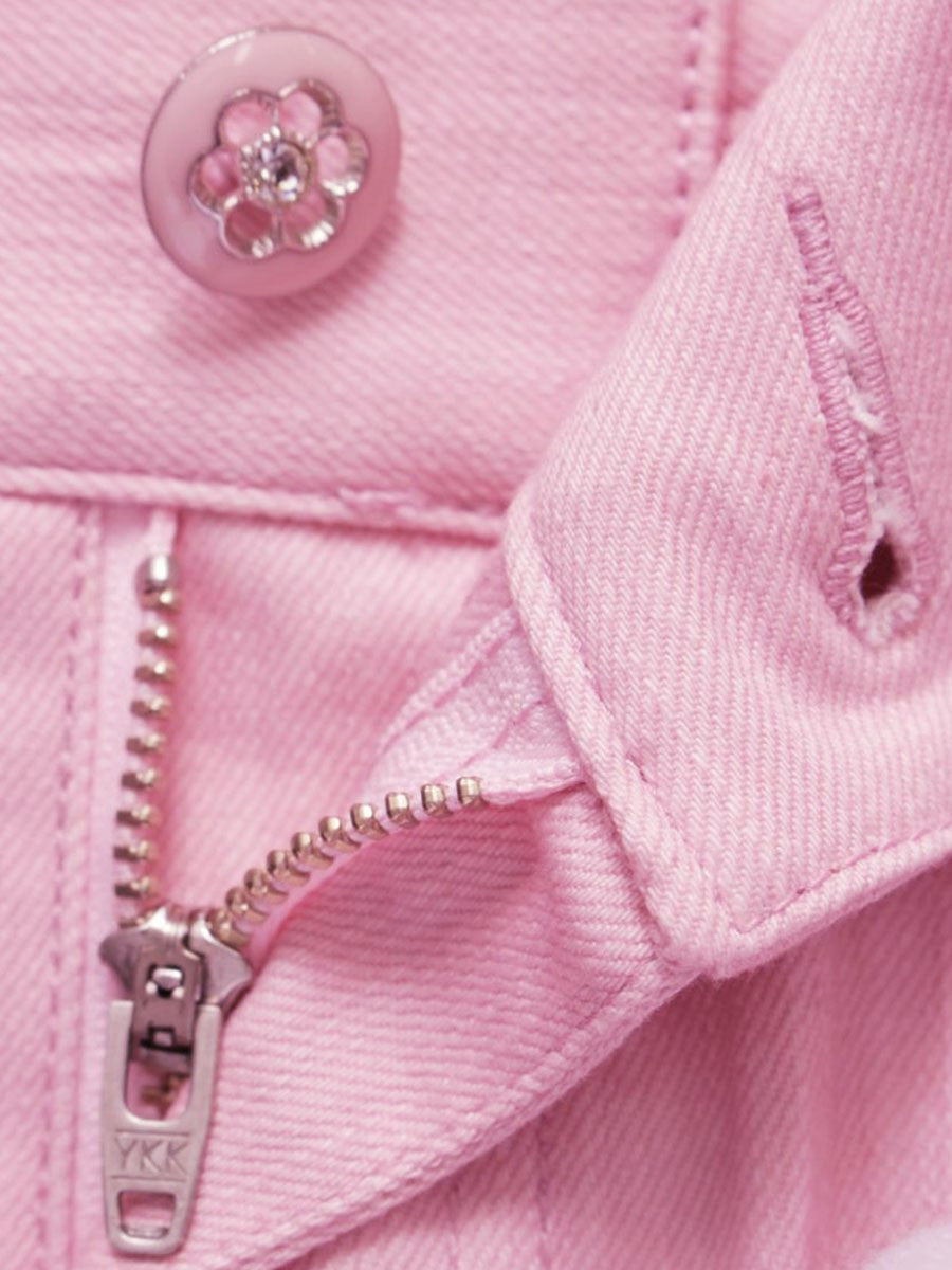 トゥービーシック W5R02-520-12 デニムパンツ 38 ピンク カラー ラインストーン ITJ8D3IHRBY0