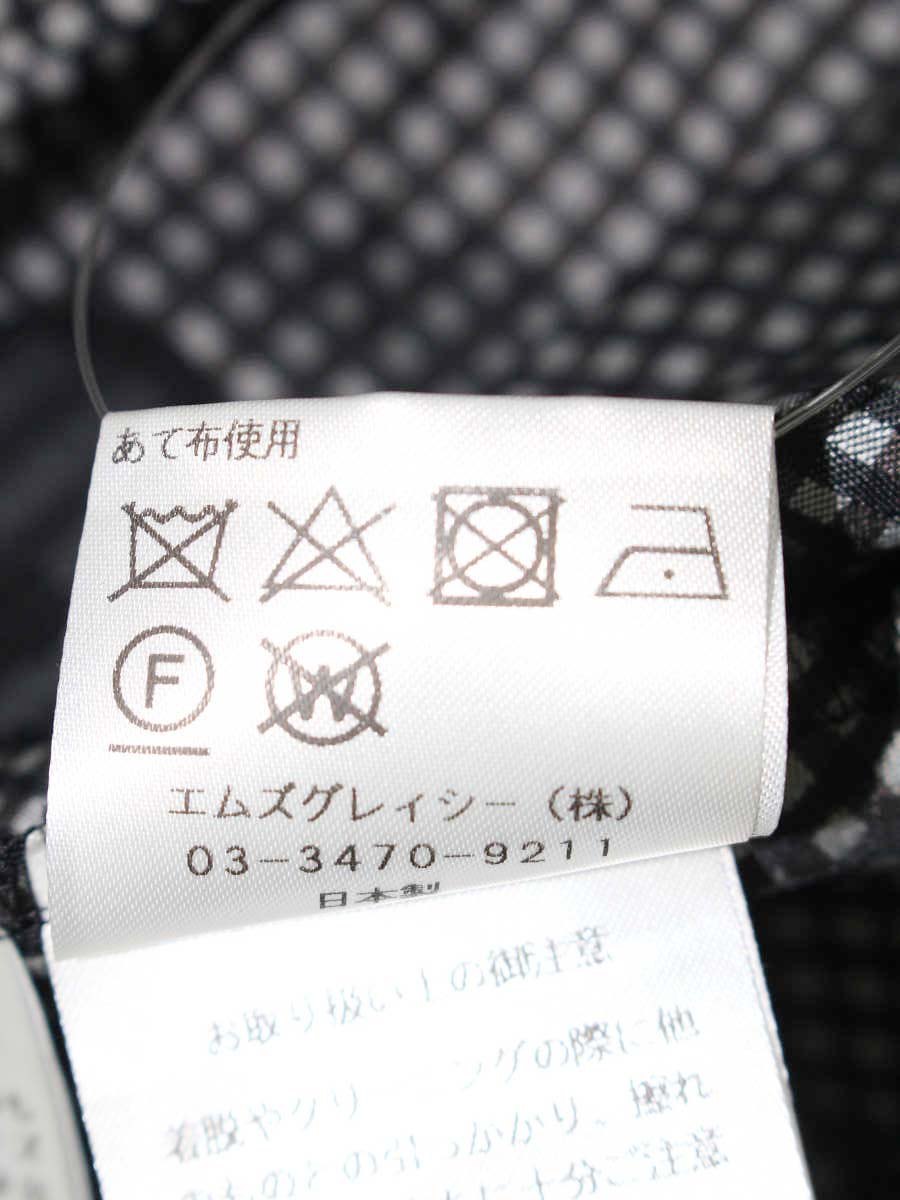 エムズグレイシー 310505 ブラウス 36 ブラック ギンガムチェック お花モチーフ IT8C2OBCIFAA