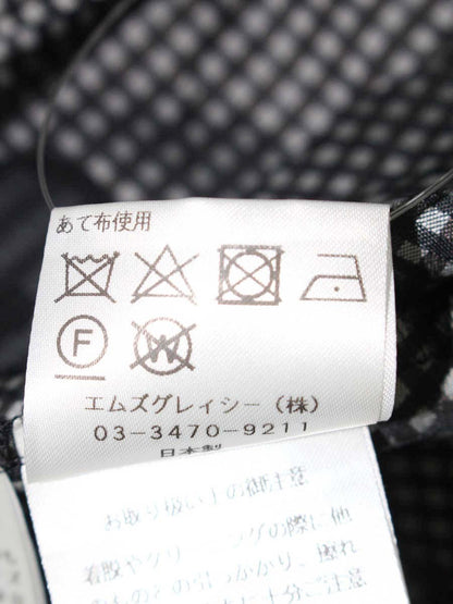エムズグレイシー 310505 ブラウス 36 ブラック ギンガムチェック お花モチーフ IT8C2OBCIFAA