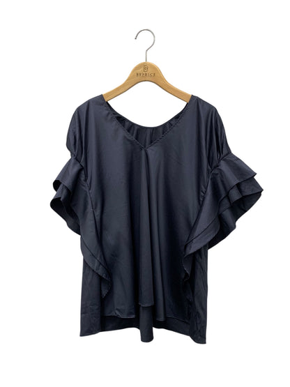 アディアム ショルダーカスケードVネックドロップ 42504 ブラウス 0 ネイビー ITYHHG2GDB5V