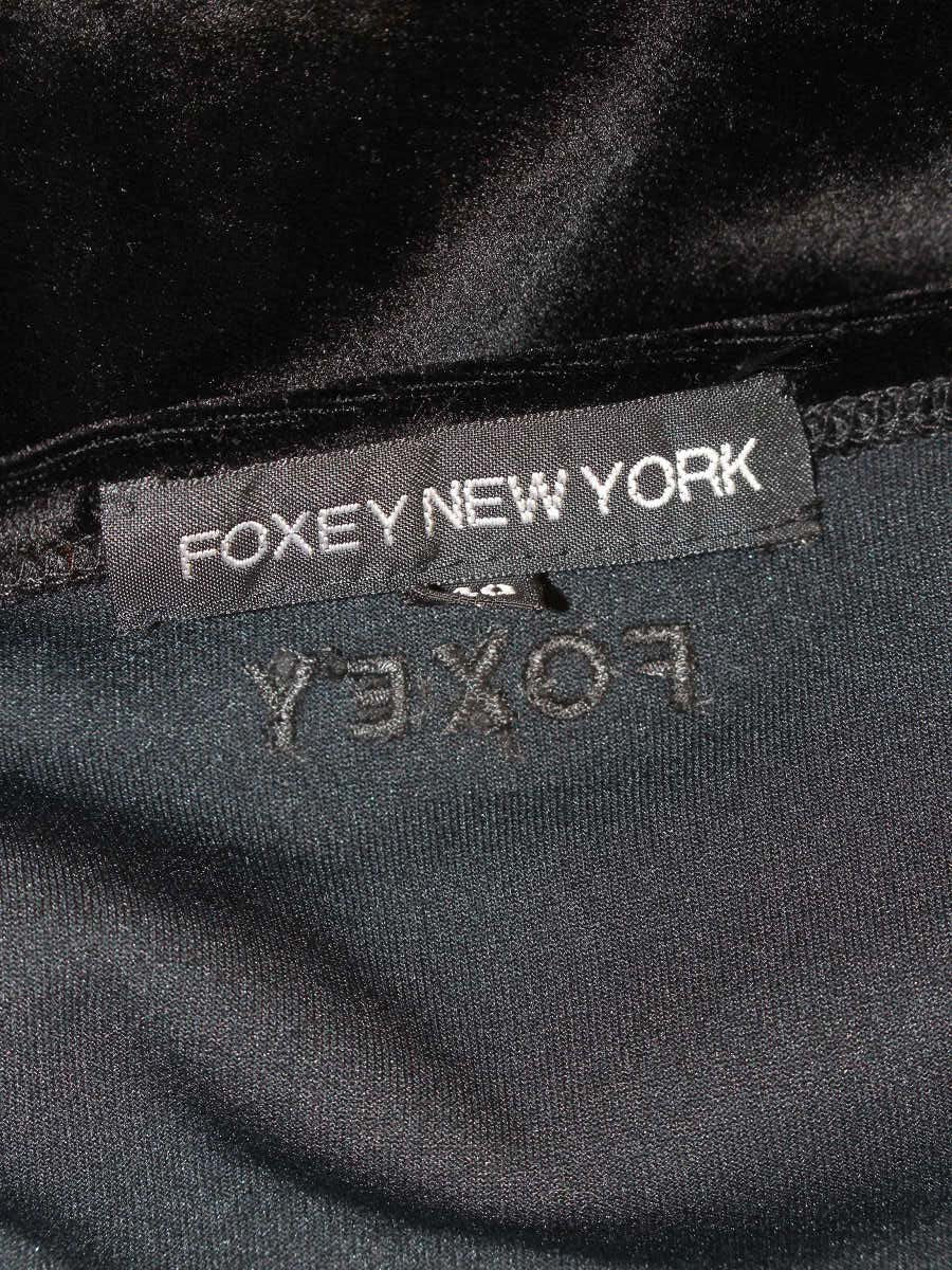 フォクシーニューヨーク 23393 Tシャツ カットソー 40 ブラック ベロア リボン ITXAJYOM0JPC