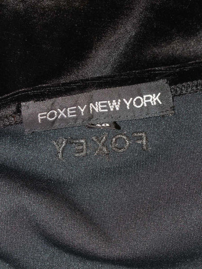 フォクシーニューヨーク 23393 Tシャツ カットソー 40 ブラック ベロア リボン ITXAJYOM0JPC