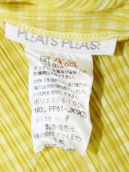 プリーツプリーズイッセイミヤケ PP61-JK903 カットソー F イエロー ボトルネック ノースリ チェック ITTDZGT5VL2O