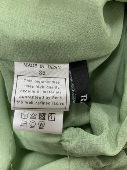 ルネ 5226010 ワンピース 36 グリーン ギャザー リネンライク ITJTIKH31VUW