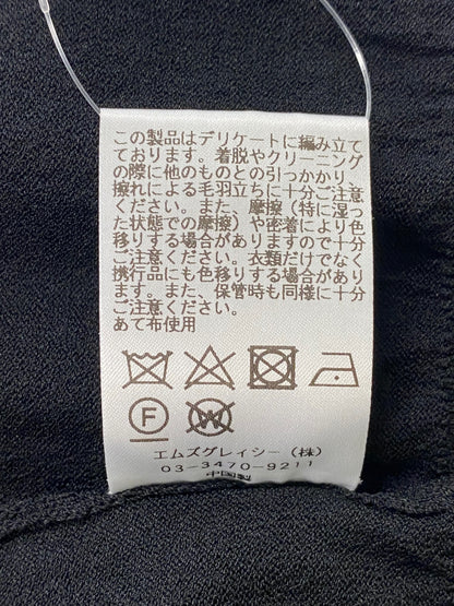 エムズグレイシー 118130 ニット セーター 38 ブラック フラワーモチーフ 刺繍 ITK28YJ88YN4