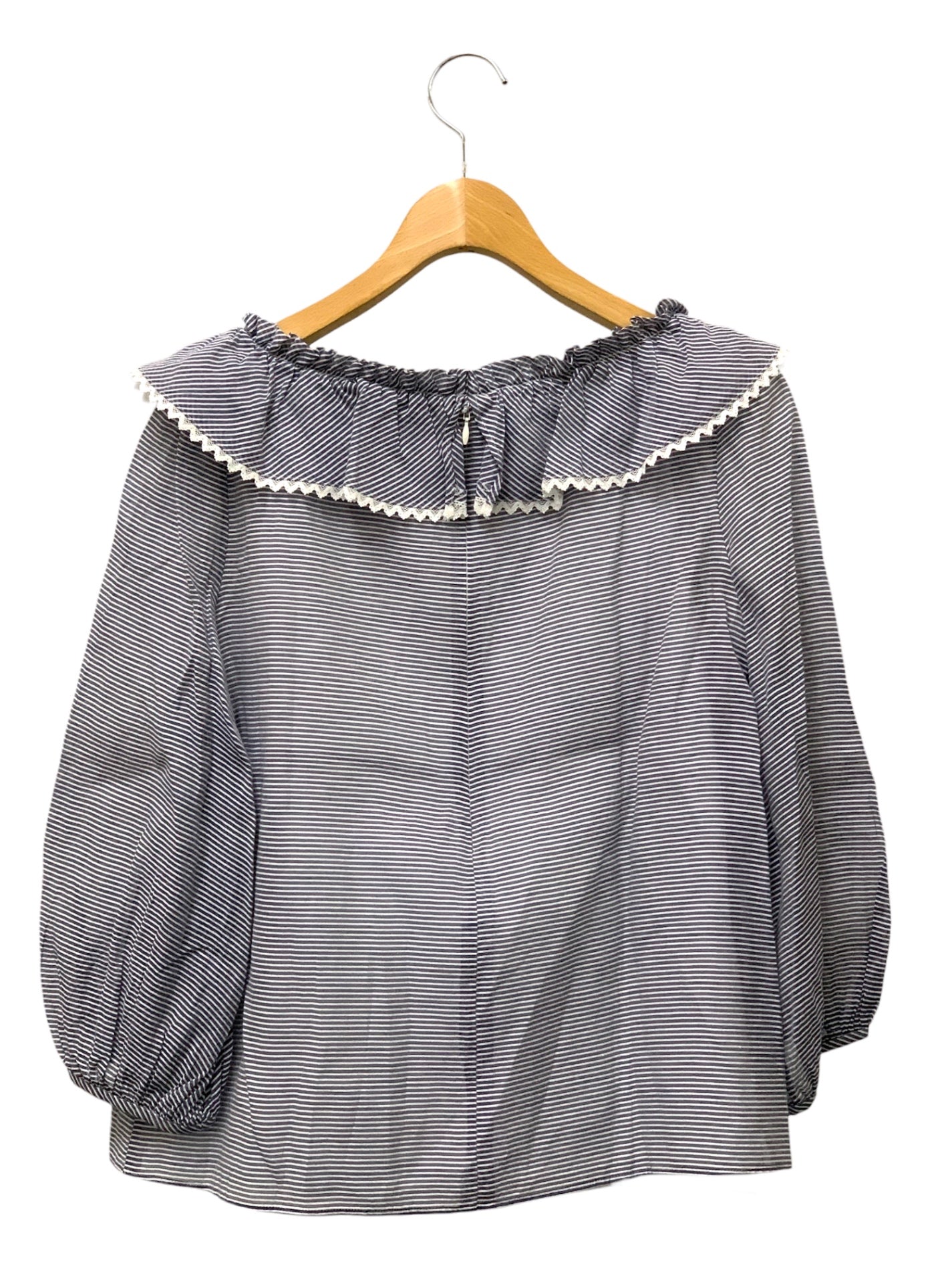 エムズグレイシー Frill Collar Blouse 910308 シャツ ブラウス 38 ブルー ITLIKQ24S93W