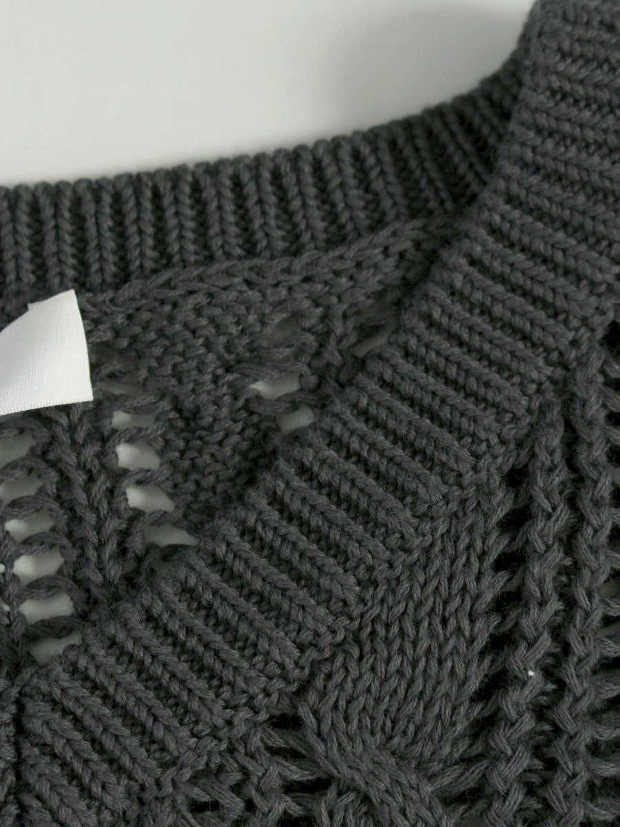 エブール ギマテープミックスパターン ニットトップス  39109800466 グレー IT2NT0TTRXNK 【SALE】