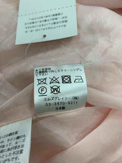 エムズグレイシー 011134 ワンピース 36 ピンク フラワーモチーフ エンボス リボン ITCX7HAV7CTS