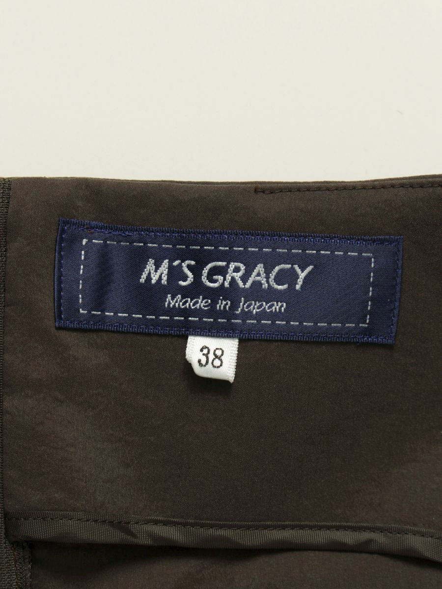 エムズグレイシー スクウェアネックロー切り替え 411331 ワンピース 38 ブラウン IT4BAR4WSXO4