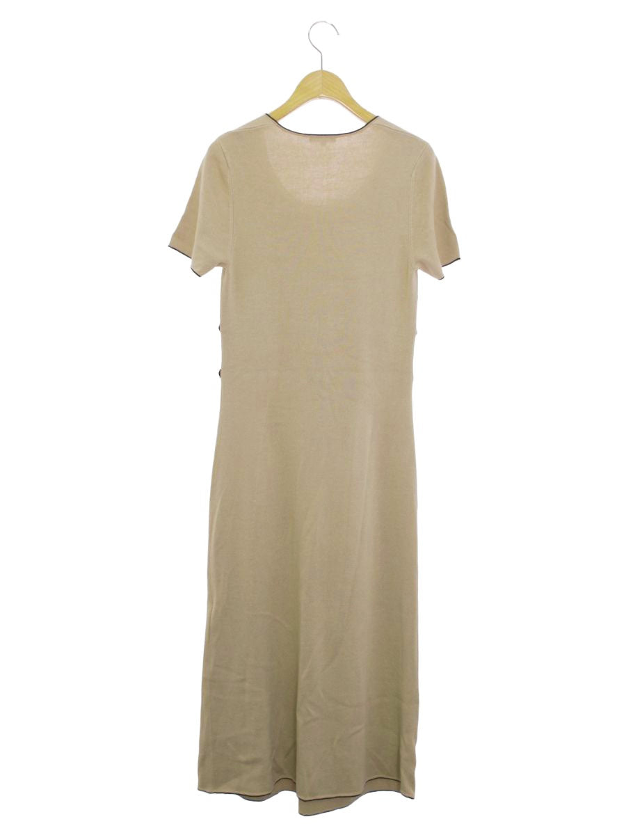 トゥービーシック UME95-767-40 ワンピース 40 ベージュ ニット ベロア リボン ITOOTTUX20FM