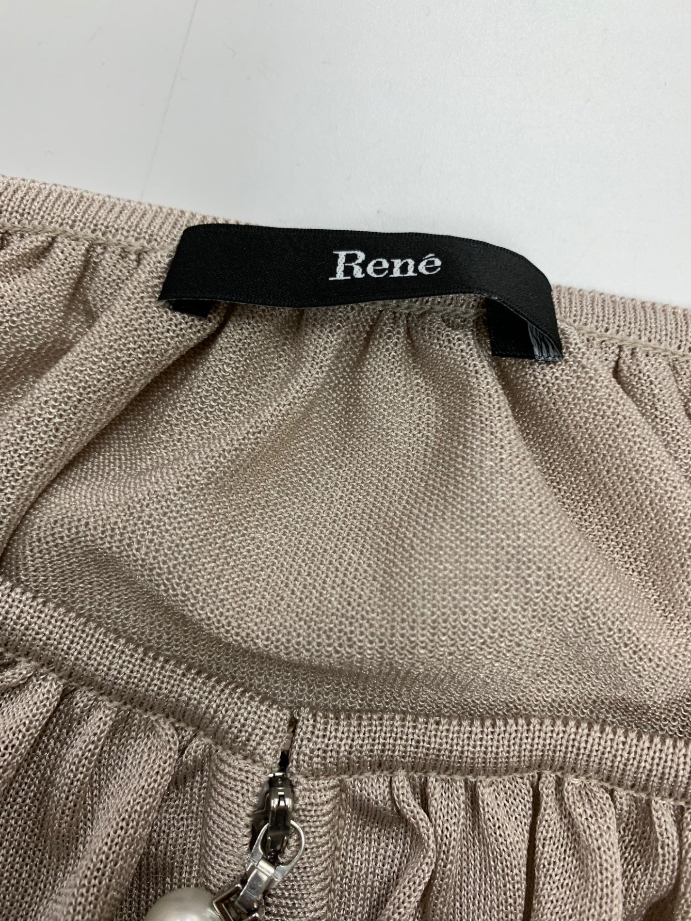 ルネ 5522151 カーディガン 38 ピンク パール ジップ フリル パフスリーブ ITY7L49694F7