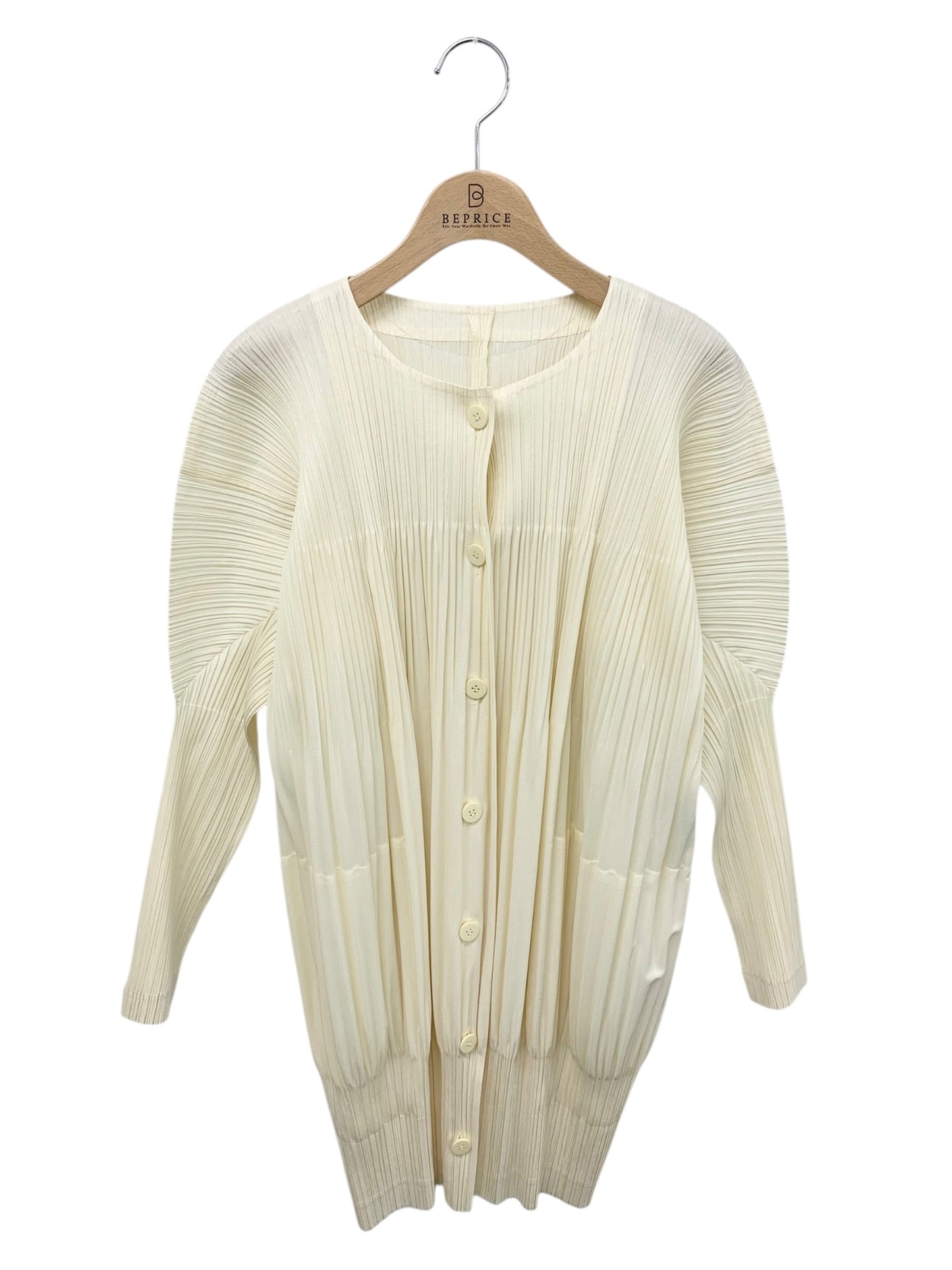 プリーツプリーズイッセイミヤケ PP41-JA424 カーディガン 3 アイボリー ロング プリーツ ITDD1O7J0SYQ 【SALE】