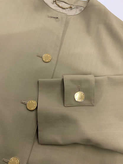 マッキントッシュ L251HI1055EXDE スプリングコート 6 カーキグリーン ノーカラー ゴールドボタン IT6ETHG3AOTW