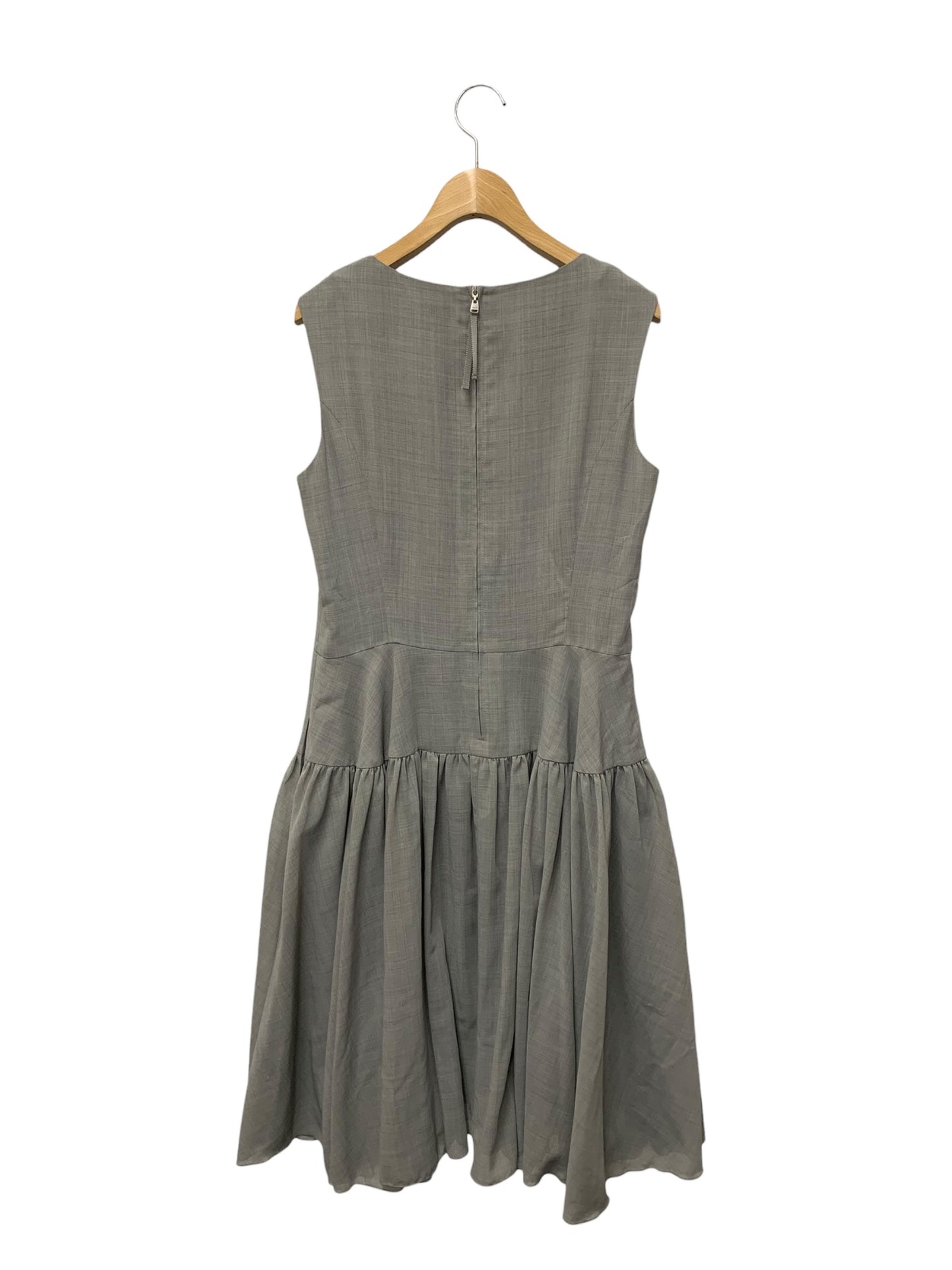 フォクシーニューヨーク GATHER FLARE DRESS 38782 ワンピース 40 グレー IT2ZOFE63EDS