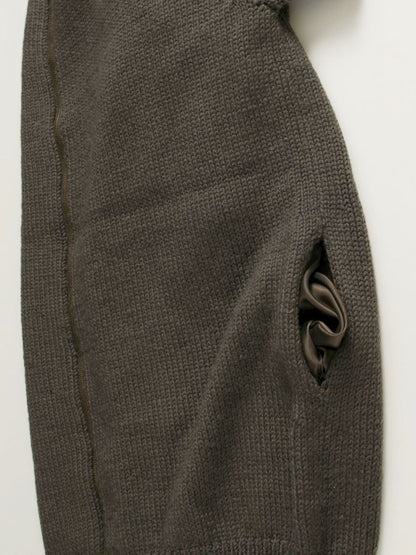 エスマックスマーラ ロングニットカーディガン S ブラウン ジップ 半袖 ITMJQHDNC5SU