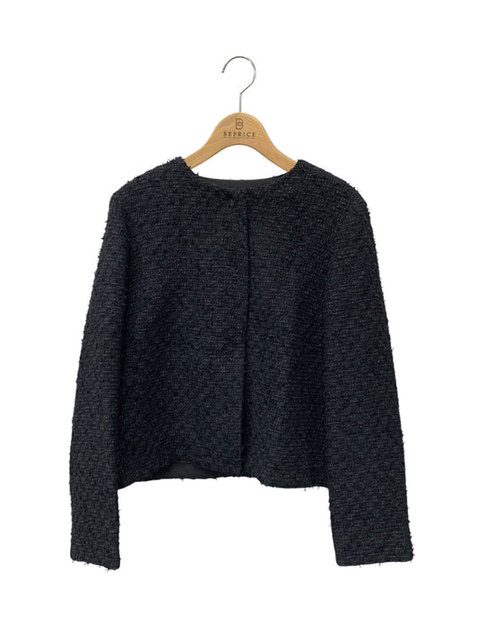 アドーア ペーパーヤーンツイードノーカラージャケット 531-0150029 36 ブラック ITI51J2EXKPG