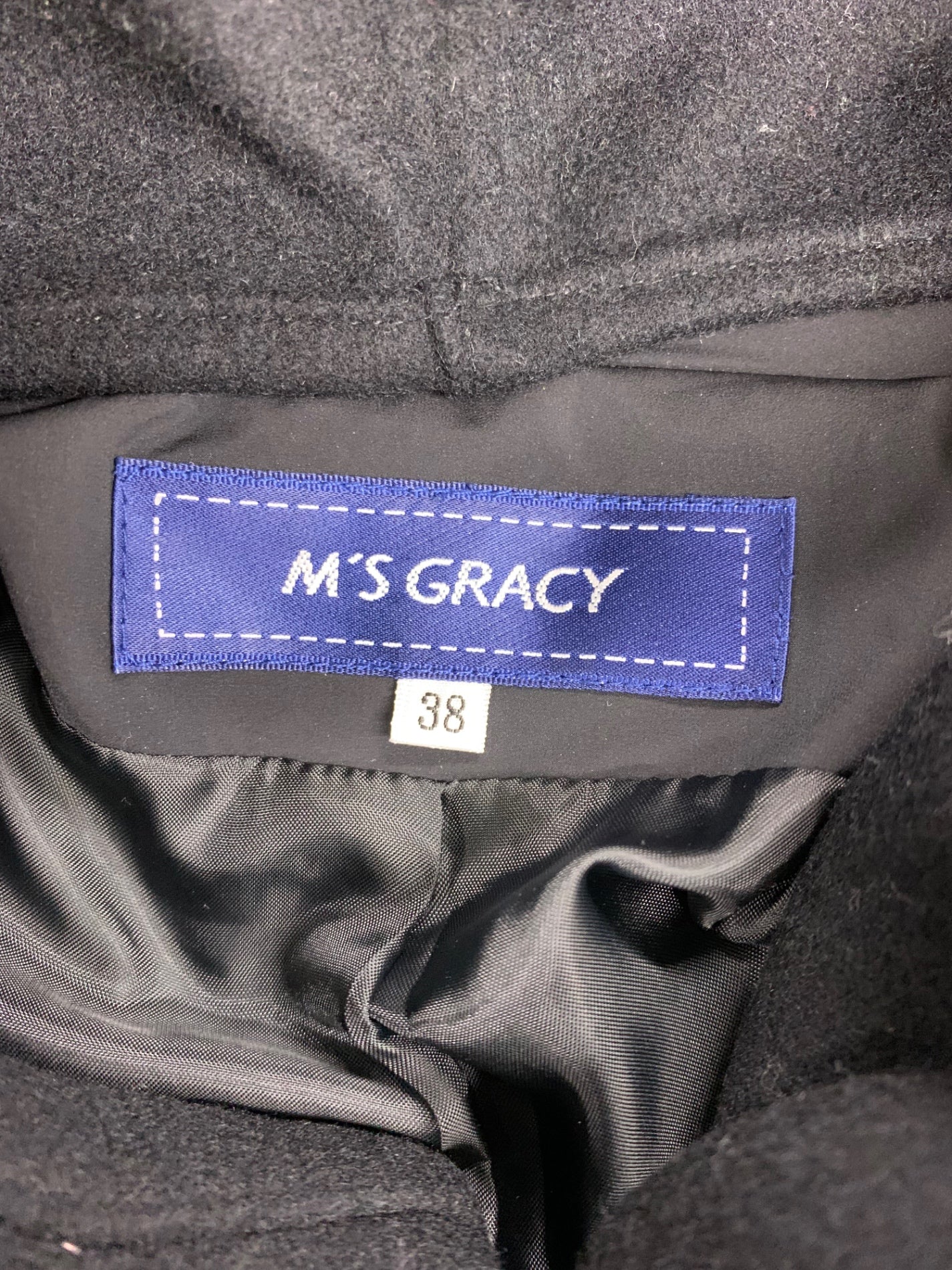 エムズグレイシー 019506 ダウンコート 38 ブラック レッキスファー付き IT5UHHEXVKQ5