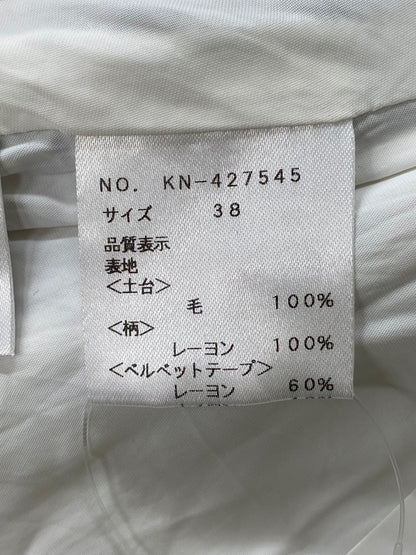 エムズグレイシー 427545 スカート 38 アイボリー ベロア フラワーモチーフ ITKBIA9MCGN3