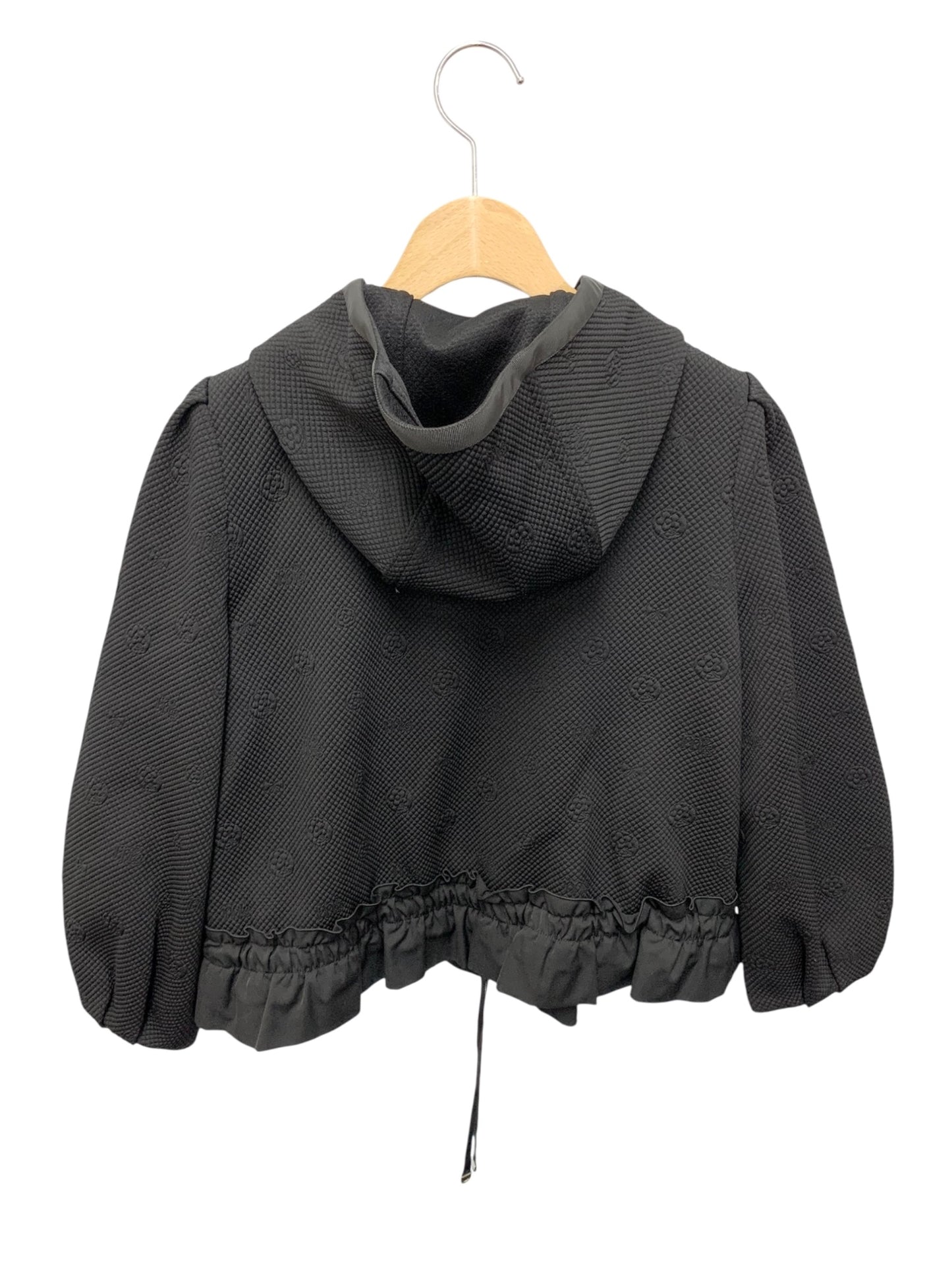 エムズグレイシー 214109 アウター 40 ブラック フード カメリア IT86ARHARFL7