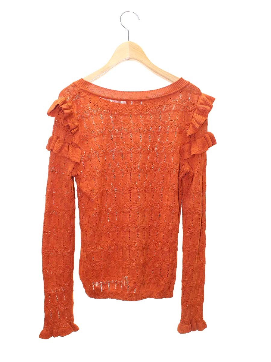 ルネ 6932490 ニット 36 オレンジブラウン 肩フリル IT68WKBK7QFM