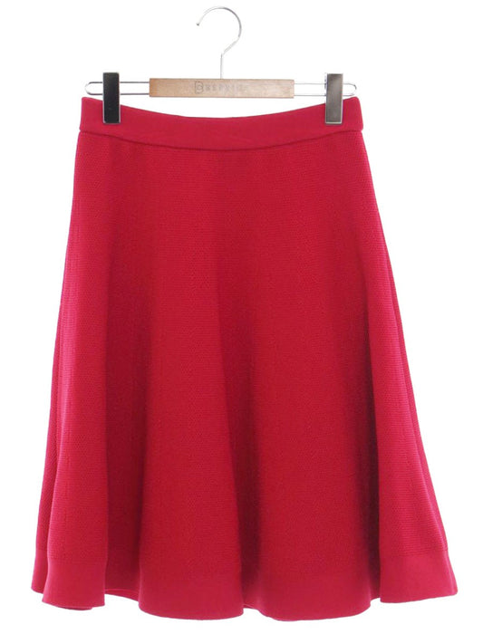 トゥービーシック W5S13-842-17 スカート 40 レッド ニット フレア ITG9VBVRR7O6