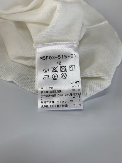トゥービーシック W5F03-515-01 カーディガン 42 ホワイト ラインストーンボタン ITC3X5189F86