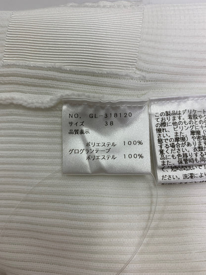 エムズグレイシー ウェストリボン付きパフ袖ニット 318120 カットソー 38 ホワイト IT0QZ8XVDJ3K