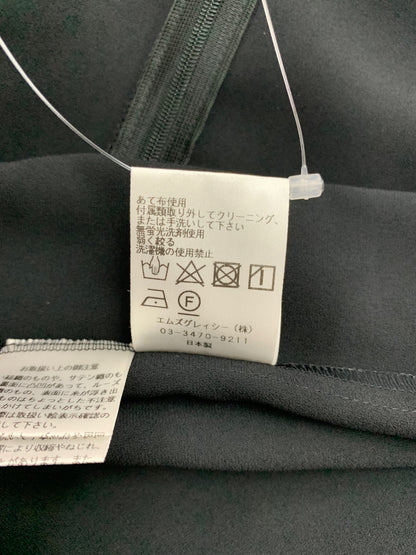 エムズグレイシー 210501 ブラウス 40 ブラック キャンディスリーブ フリル リボン ITG02PI71Q3J