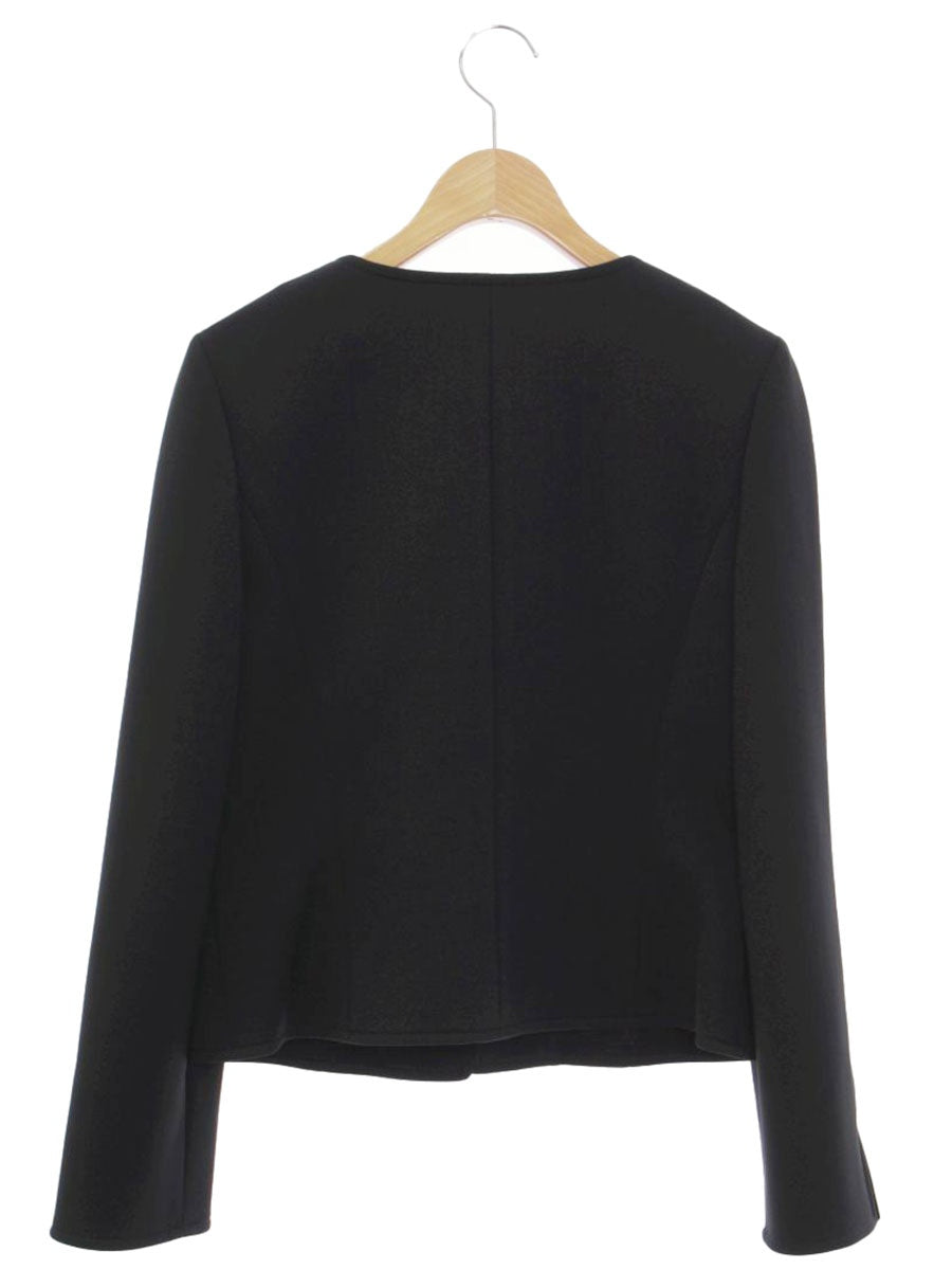 エムズグレイシー ジャケット 114101 カメリア ダブルジップ リボン 40 ブラック ITGG4ODHQB7S