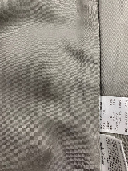 エムズグレイシー 119608 コート 38 グレー フリル付きレディーライクコート IT85WKQASRDO