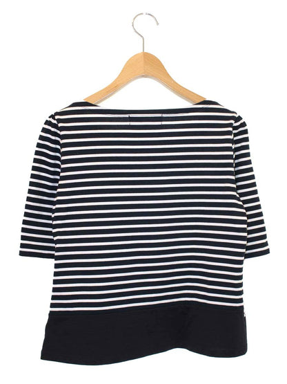 エムズグレイシー 815336 Tシャツ カットソー 38 ネイビー フラワーモチーフ レース ITA0H9L74Y7X