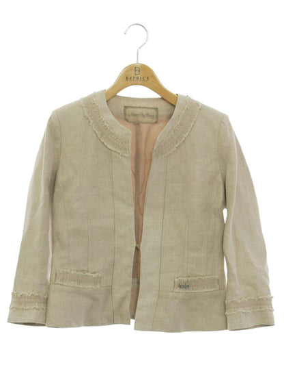 ナチュラルbyフォクシー 28270 ジャケット 38 ベージュ ツィード ロゴ IT9FEU9KFAHG 【SALE】