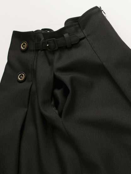 エムズグレイシー 917512 スカート 36 ブラック サイドベルト ボタン ITXMV38TK77W