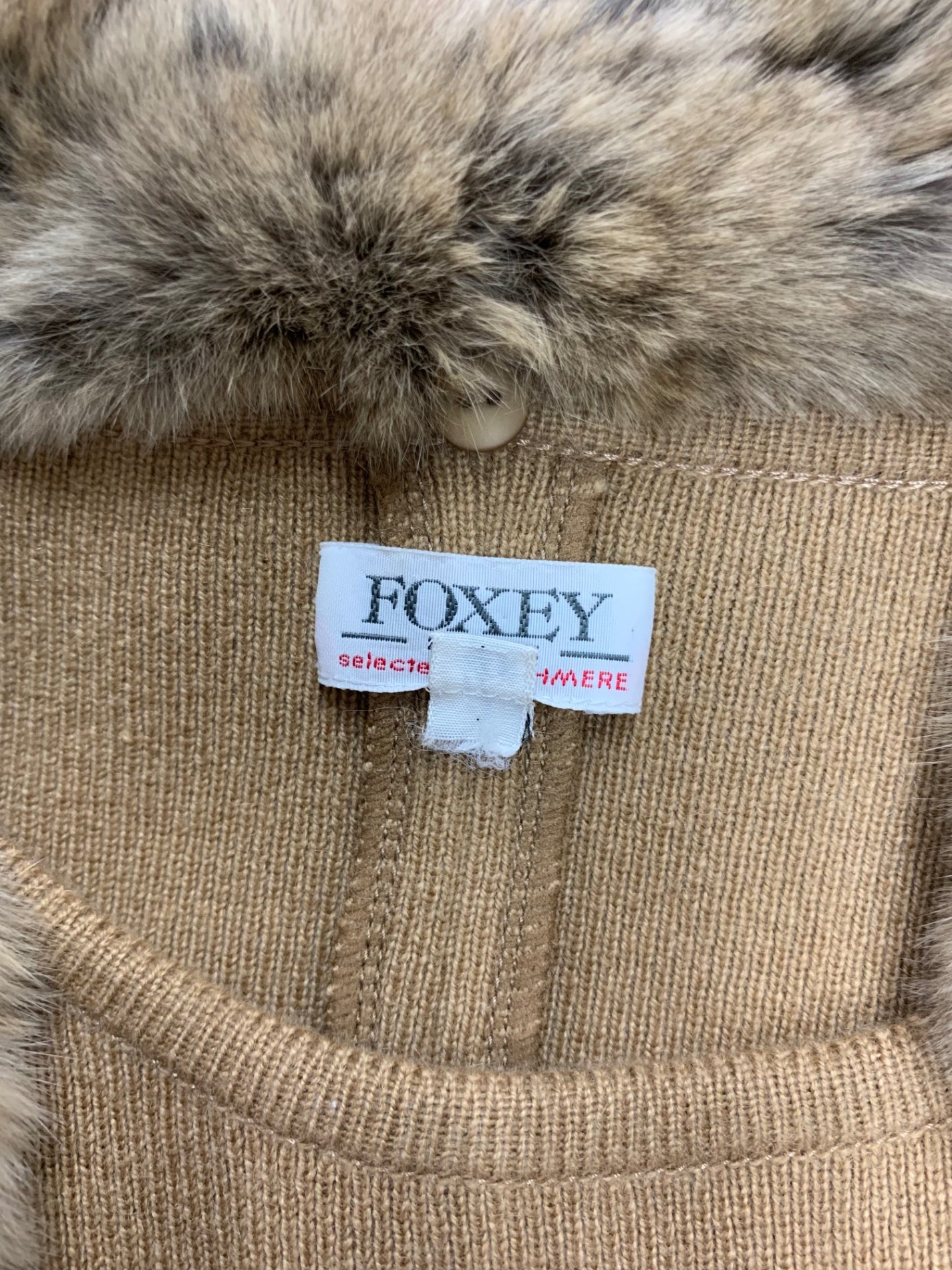 フォクシーブティック 16986 ニット セーター 40 ベージュ カシミヤニット チンチラファー付き ITPYCK2YL8YY