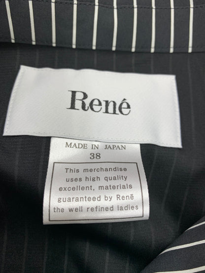 ルネ Striped Dress 6536260 シャツワンピース 38 ブラック ストライプ IT1SH9XQQEZQ