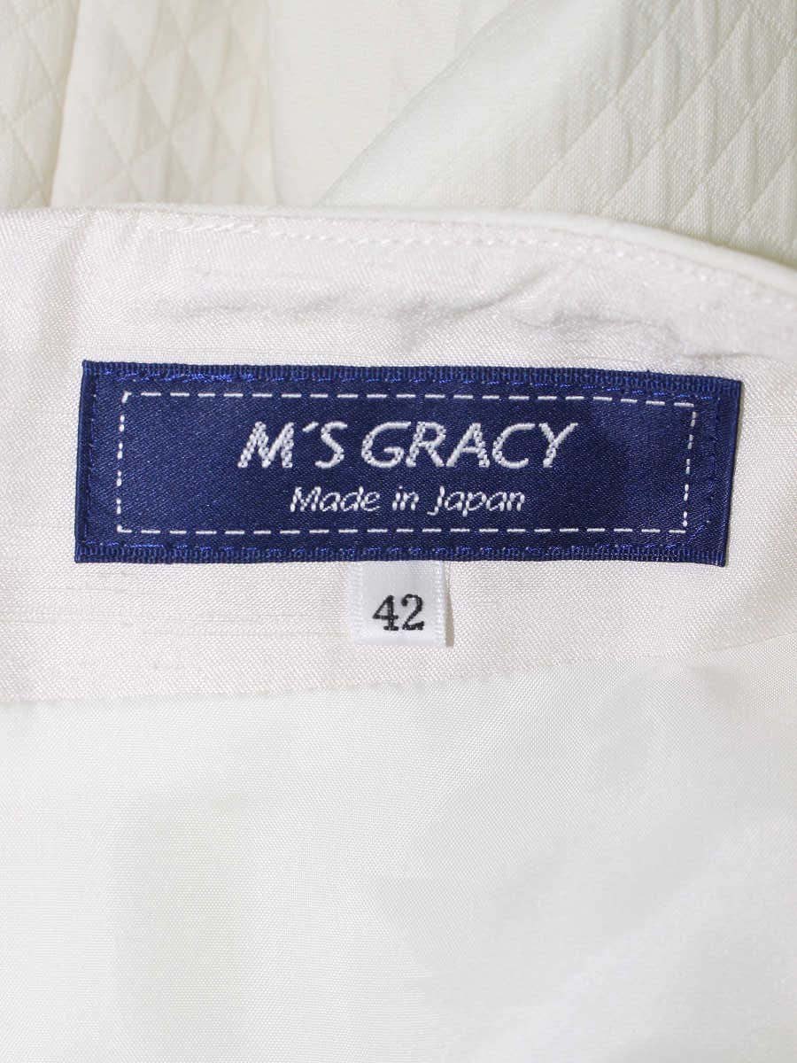 エムズグレイシー 217604 スカート 42 ホワイト キルティング フレア IT2M7LB6FCW4