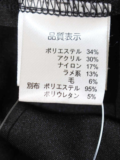 スーパービューティー チュニック 40 ブラック パフスリーブ フラワーモチーフ リボン ITQ93FIHYQHK 【SALE】
