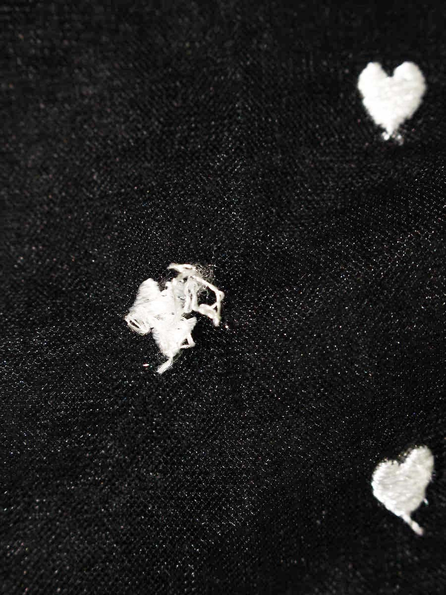 エムズグレイシー 217324 スカート 38 ブラック ハート刺繍 シフォン ITC9IIZ6CJHW