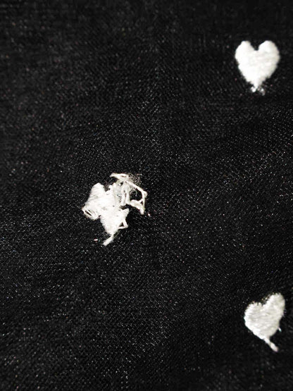 エムズグレイシー 217324 スカート 38 ブラック ハート刺繍 シフォン ITC9IIZ6CJHW