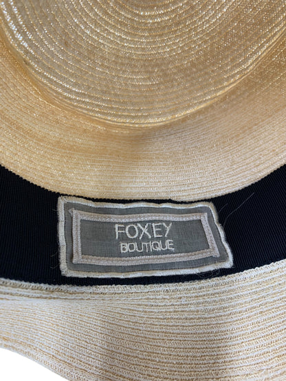 フォクシーブティック ストローハット ベージュ リボン ITB3ZGK4I0N4