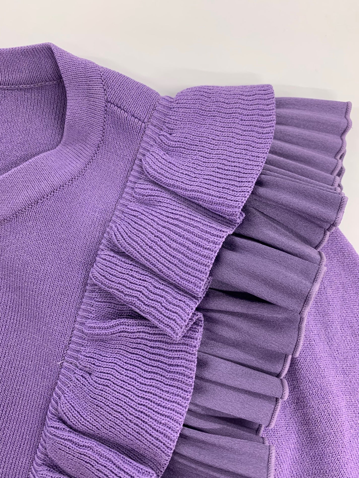 トゥービーシック レーヨンナイロン ショートカーディガン W5F01-214-36 40 パープル フリル ラインストーン ITGGRRJSBHTF