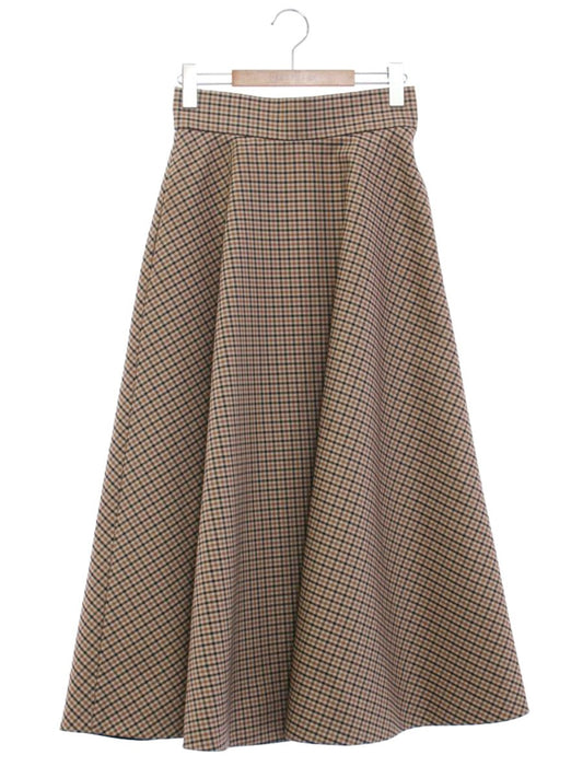 シートーキョー S-SK-130 ロングスカート 36 ベージュ ガンクラブチェック IT2BXUPZR7KW