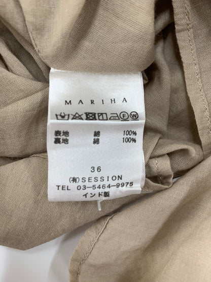 マリハ Vネックワンピース 36 ベージュ ティアード コットン IT6VK4U2VXR6