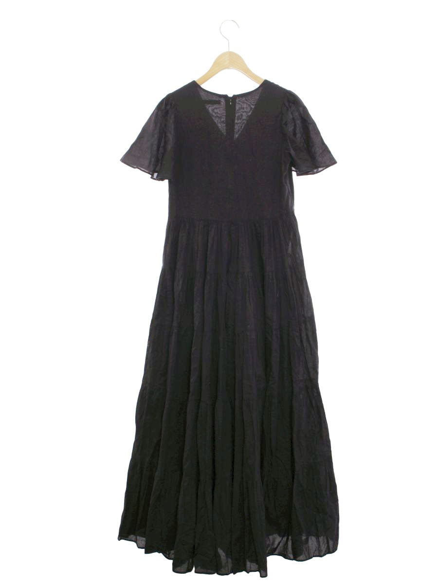 マリハ ワンピース 36 ブラック ノースリ フレア Vネック IT3Q8AQM18LI