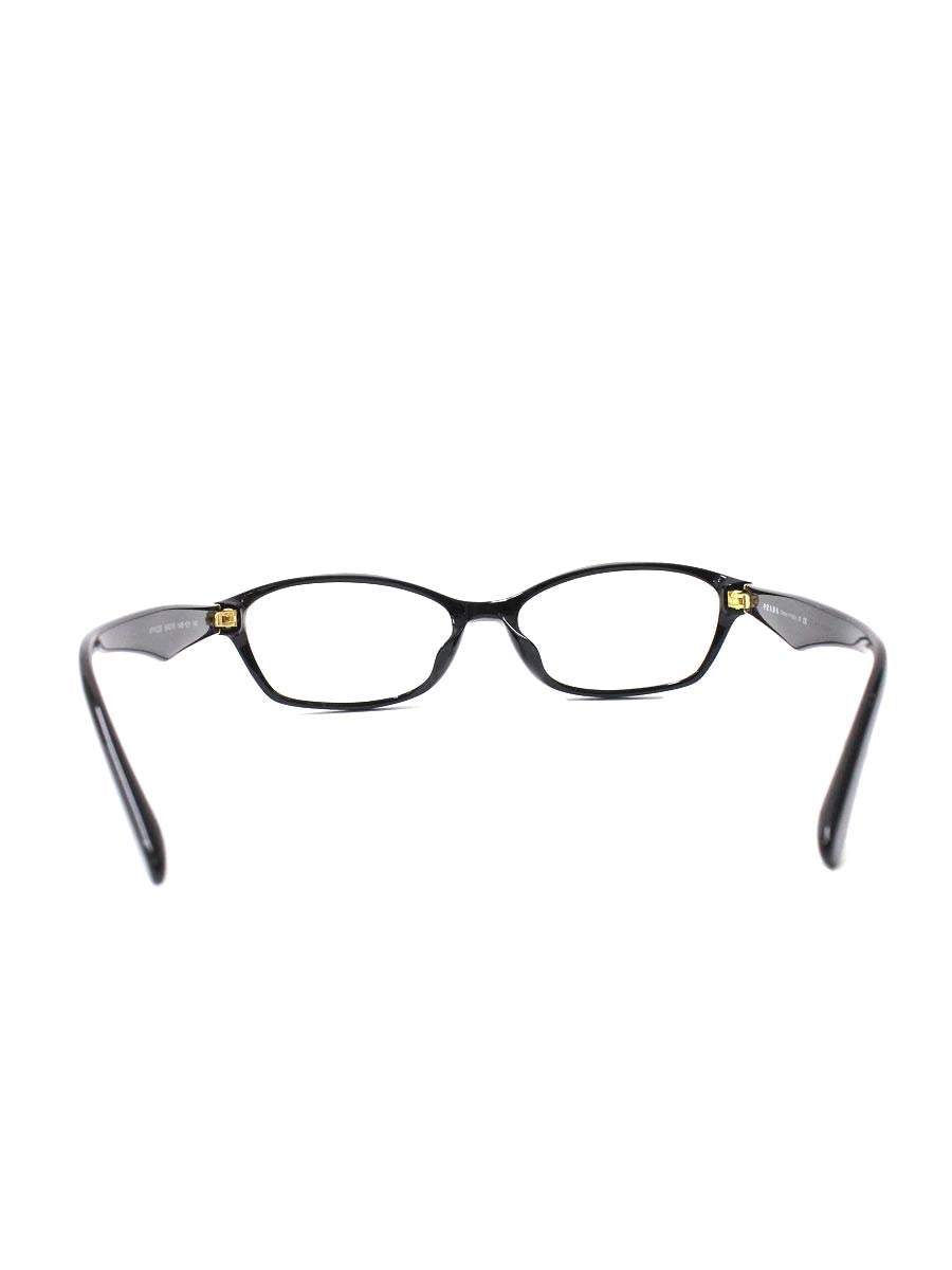 プラダ VPR02S メガネ ブラック/ゴールド ロゴ セルフレーム IT2IQJ705XID