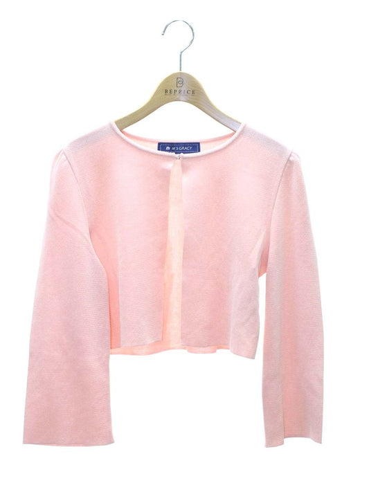 エムズグレイシー 728116 カーディガン 40 ピンク ボレロ ラインストーン ITSP27VUKSJS