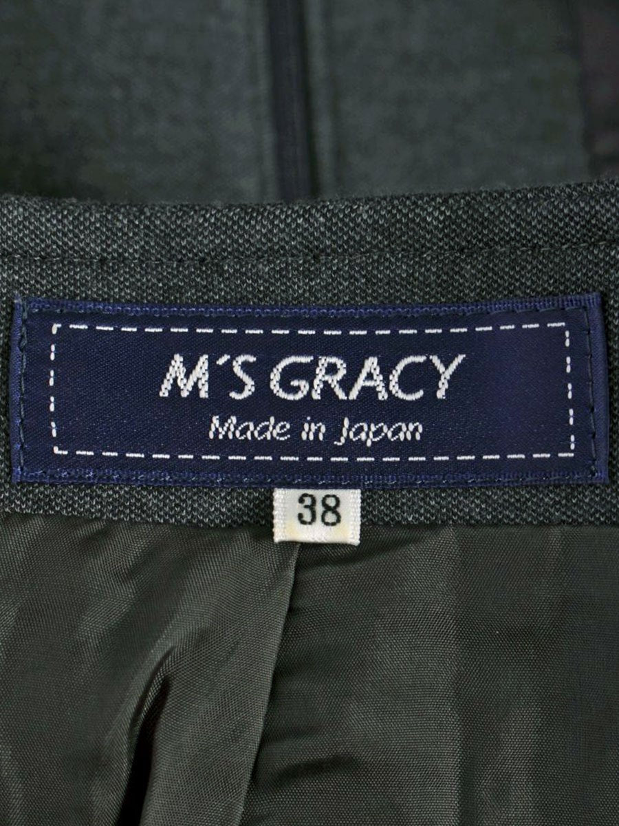 エムズグレイシー 724504 ジャケット 38 グレー ジップアップ ノーカラー ITG998ISQ99A