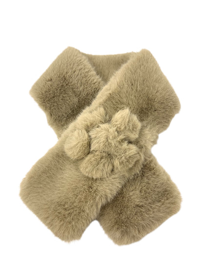 エムズグレイシー 296504 マフラー ブラウン ティペット フェイクファー フラワーモチーフ IT3MK7R4HNK2